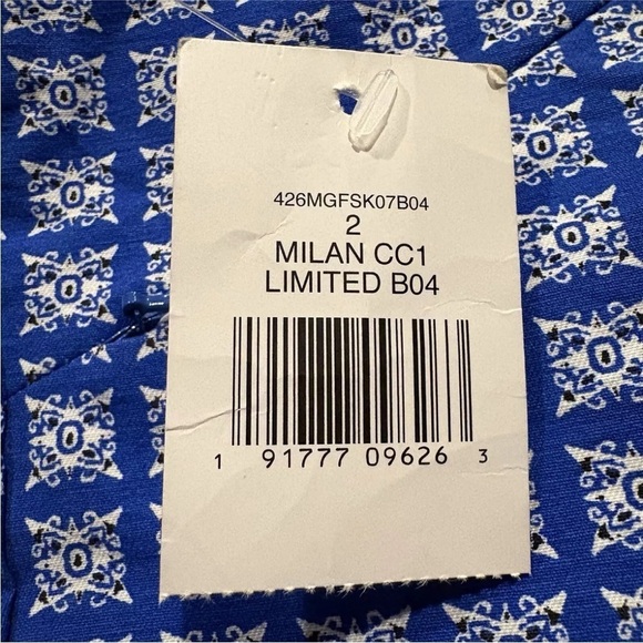 NWT The Limited Blue Geometric Print Pencil Skirt Womens Size 2 (1679) - Picture 4 of 5